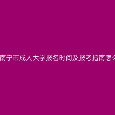 广西南宁市成人大学报名时间及报考指南怎么查