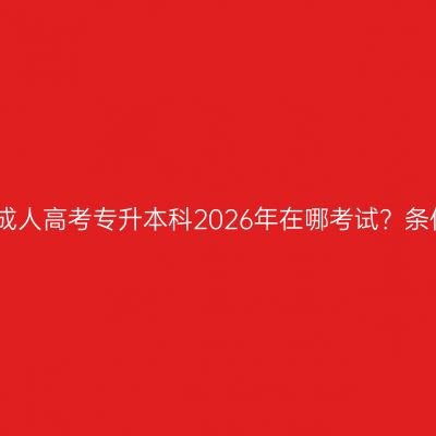 广西南宁市成人高考专升本科2026年在哪考试？条件怎么判断