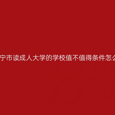 广西南宁市读成人大学的学校值不值得条件怎么判断