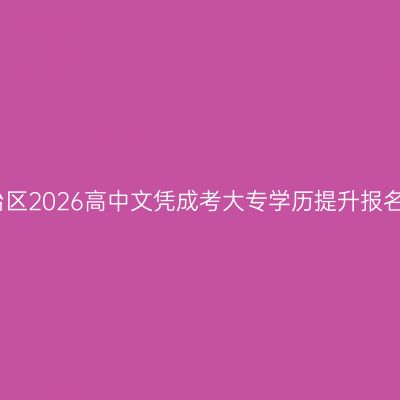 广西壮族自治区2026高中文凭成考大专学历提升报名时间怎么查