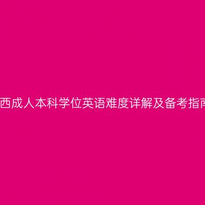 广西成人本科学位英语难度详解及备考指南