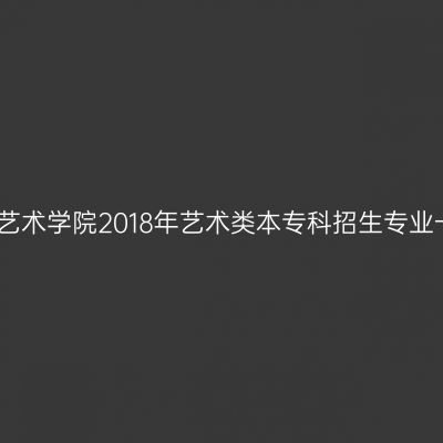 广西艺术学院2018年艺术类本专科招生专业一览