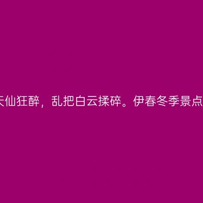 应是天仙狂醉，乱把白云揉碎。伊春冬季景点推荐