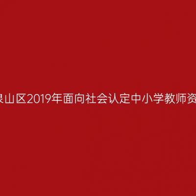 徐州市泉山区2019年面向社会认定中小学教师资格公告