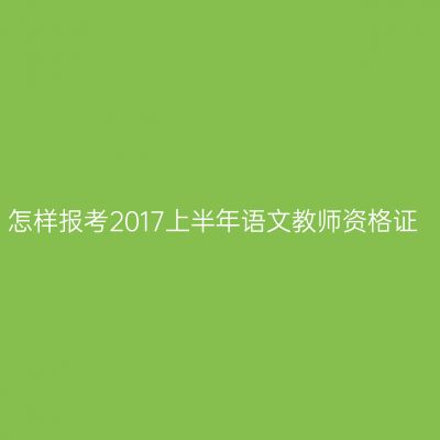 怎样报考2017上半年语文教师资格证