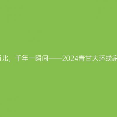 拥抱大西北，千年一瞬间——2024青甘大环线家庭旅游