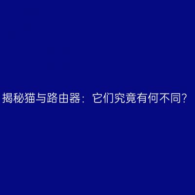 揭秘猫与路由器：它们究竟有何不同？