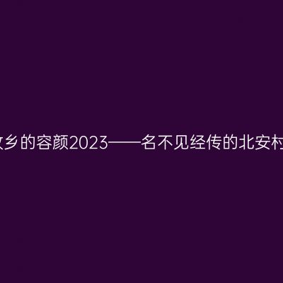 故乡的容颜2023——名不见经传的北安村