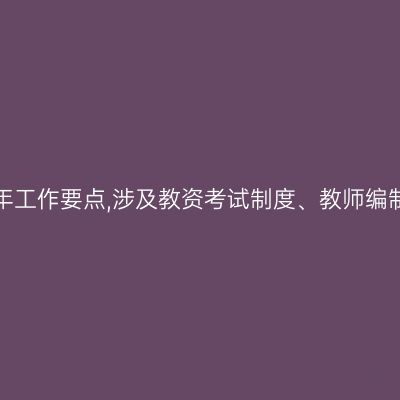 教育部发布2021年工作要点,涉及教资考试制度、教师编制、教师工资等~