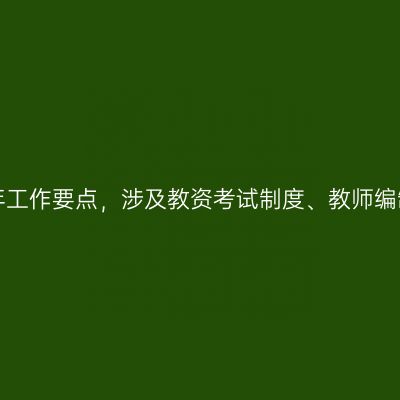 教育部发布2021年工作要点，涉及教资考试制度、教师编制、教师工资等~