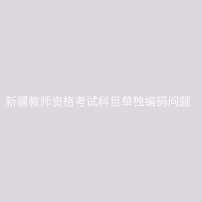 新疆教师资格考试科目单独编码问题