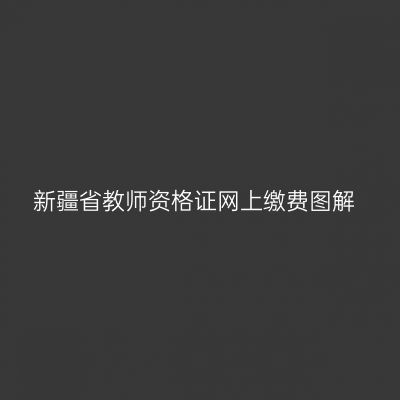 新疆省教师资格证网上缴费图解