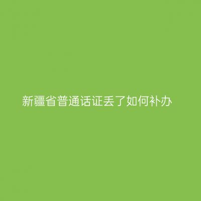 新疆省普通话证丢了如何补办