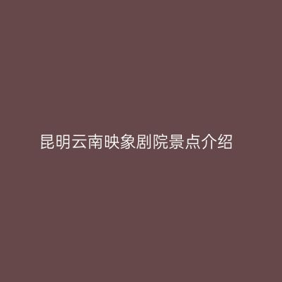 昆明云南映象剧院景点介绍
