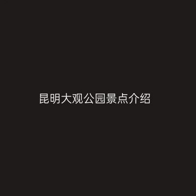昆明大观公园景点介绍