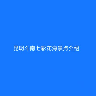 昆明斗南七彩花海景点介绍