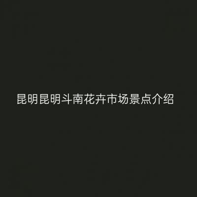 昆明昆明斗南花卉市场景点介绍