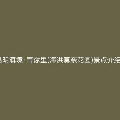昆明滇境·青霭里(海洪莫奈花园)景点介绍