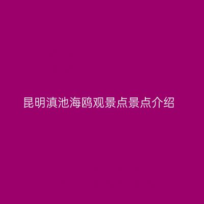 昆明滇池海鸥观景点景点介绍