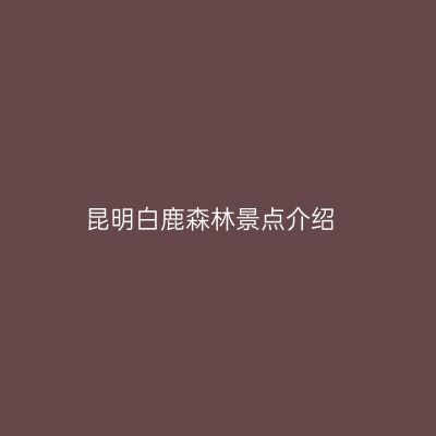 昆明白鹿森林景点介绍