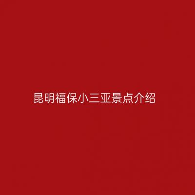 昆明福保小三亚景点介绍