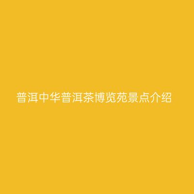 普洱中华普洱茶博览苑景点介绍