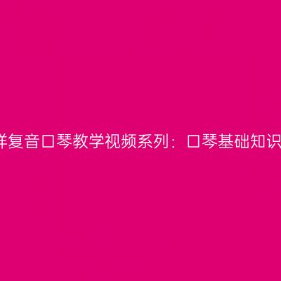 杨家祥复音口琴教学视频系列：口琴基础知识入门