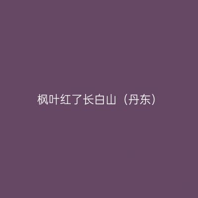 枫叶红了长白山（丹东）