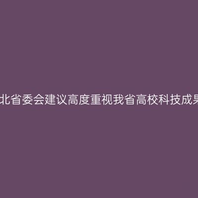 民盟湖北省委会建议高度重视我省高校科技成果转化