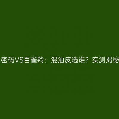 水密码VS百雀羚：混油皮选谁？实测揭秘！