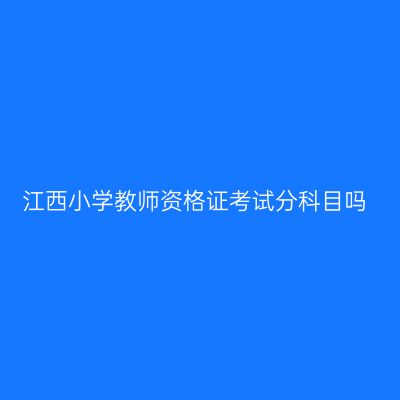 江西小学教师资格证考试分科目吗