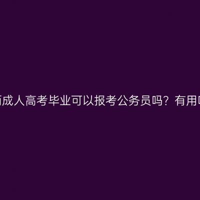 江西成人高考毕业可以报考公务员吗？有用吗？