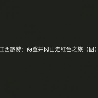 江西旅游：两登井冈山走红色之旅（图）
