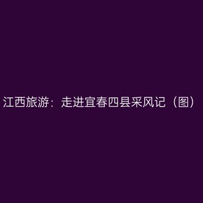 江西旅游：走进宜春四县采风记（图）