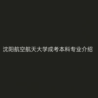 沈阳航空航天大学成考本科专业介绍