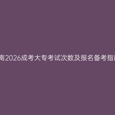 河南2026成考大专考试次数及报名备考指南