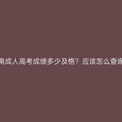 河南成人高考成绩多少及格？应该怎么查询？