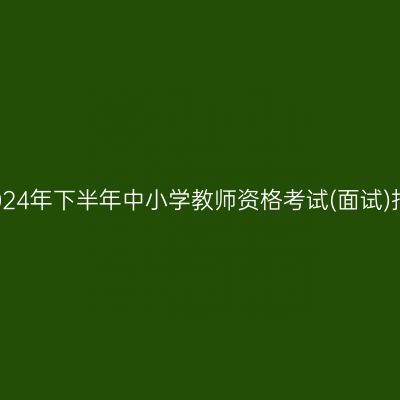 浙江省2024年下半年中小学教师资格考试(面试)报名公告