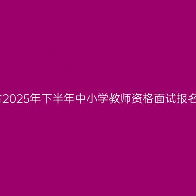 浙江省2025年下半年中小学教师资格面试报名公告