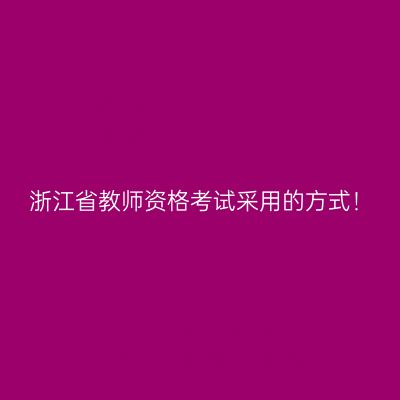 浙江省教师资格考试采用的方式！