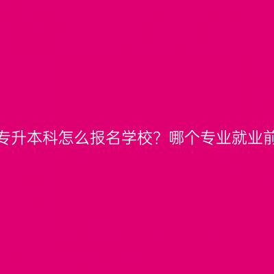 海南大专升本科怎么报名学校？哪个专业就业前景好？