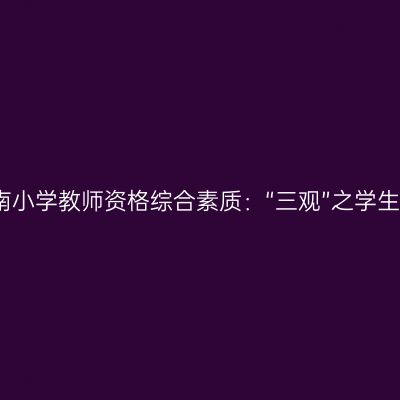 海南小学教师资格综合素质：“三观”之学生观