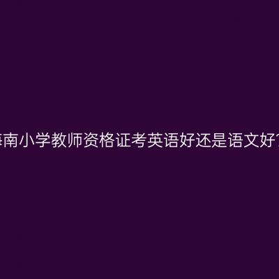 海南小学教师资格证考英语好还是语文好？