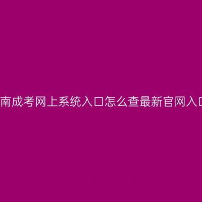 海南成考网上系统入口怎么查最新官网入口