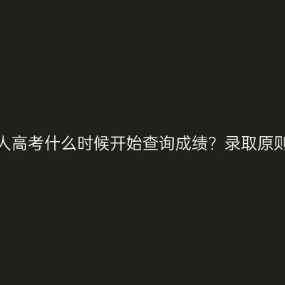 海南省成人高考什么时候开始查询成绩？录取原则是什么？