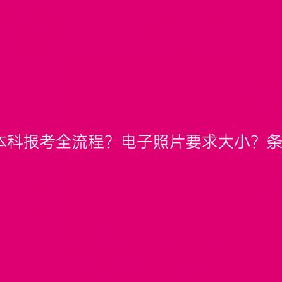 海南省成考升专科本科报考全流程？电子照片要求大小？条件怎么准备更省事
