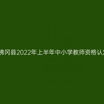 清远市佛冈县2022年上半年中小学教师资格认定公告