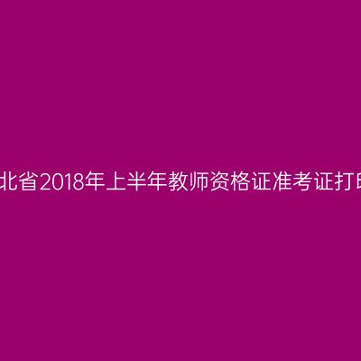 湖北省2018年上半年教师资格证准考证打印