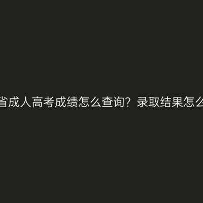 湖南省成人高考成绩怎么查询？录取结果怎么查？