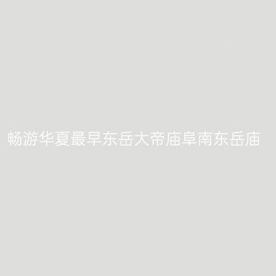 畅游华夏最早东岳大帝庙阜南东岳庙
